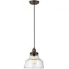 Image de Elstead Lighting, Suspension, Baskin Lampe à suspendre E27 26cm Laiton vieilli, zinc foncé vieilli (E27)