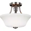 Image de Elstead Lighting, Applique + plafonnier, Evington Plafonnier E27 double nickel satiné (E27)