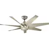 Image de Elstead Lighting Lehr II ventilateur de plafond silencieux Ø137cm DC-moteur IP44 extérieur + télécommande, Ventilateur, Argent