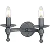 Image de Elstead Lighting, Plafonnier, Warwick Applique E14 double graphite noir, fabriquée au Royaume-Uni (E14)