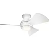 Image de Elstead Lighting Sola ventilateur de plafond silencieux avec lumière LED Ø86cm + télécommande Mat blanc, Ventilateur, Blanc