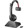 Image de Poly SAVI 8220 STEREO DECT (Sans fil, USB-A), Casque micro de bureau, Noir
