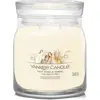 Image de Yankee Candle, Bougie parfumée, Duftkerze Soft Wool & Amber Signature Medium Jar