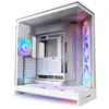 Image de Boîtier PC NZXT H9 FLOW RGB+ 2025 moyen tour blanc avec panneau latéral et avant verre trempé