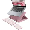 Image de Kit de télétravail Clavier sans fil Azerty Français Logitech Casa Pop-Up Desk Rose + Support + Pavé tactile