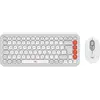 Image de Logitech POP ICON COMBO - BLANC CASSÉ - DEU - CENTRAL-419 (DE, Sans fil), Clavier, Blanc, Orange