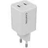 Image de Canyon Adaptateur chargeur CU45CC GaN 45W 2xPD EU White (45 W, 2 ports), Chargeur USB, Blanc