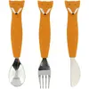 Image de Trixie Baby, Vaisselle + couverts pour enfants, Kinderbesteck mit Silikongriff Fuchs