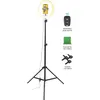 Image de Pack Studio Vlogging Movin Photo incluant trépied, ring light et fond vert