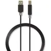 Image de Nedis Câble USB USB 2.0 USB-A mâle USB-B mâle 480 Mbps Plaqué or 3.00 m rond P (3 m, USB 2.0), Câble USB