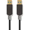 Image de Nedis Câble USB 3.0 A mâle - A mâle 2.0 m Anthracite (2 m, USB 3.2 Gen 1), Câble USB