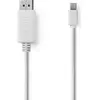 Image de Nedis Câble Mini DisplayPort DisplayPort 1.2 Mini DisplayPort mâle DisplayPort mâle 21 (2 m), Câble vidéo, Blanc
