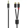 Image de Nedis Câble Audio Stéréo Cabw22250at02 M-2x Rca F Plaqué Or 3.5mm 0.2 M
