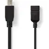 Image de Nedis CCGP60315BK02 Câble USB 2.0 de voyage Mini prise 5 broches - Prise A 0,2 m Noir (0.20 m, USB 2.0), Câble USB