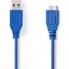 Image de Nedis Câble USB 3.0 A mâle - Micro B mâle 5.0 m bleu (5 m, USB 3.2 Gen 1), Câble USB