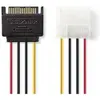Image de Nedis Câble d'alimentation interne SATA 15 broches mâle Molex femelle Plaqué or 0,15 m Rond (15 cm), Câble interne (PC)