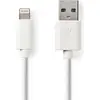 Image de Nedis Câble USB USB 2.0 Apple Lightning 8 broches USB-A mâle 480 Mbps 12 W Nickelé rond Boîte PVC 2. (2 m, USB 2.0, 12 W), Câble USB