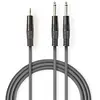 Image de Nedis Câble Audio Stéréo Coth23200gy50 M-m Nickelé 2x 6.35mm 3.5mm 5 M