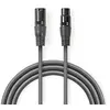 Image de Nedis Câble Audio Symétrique Cotg15010gy200 Xlr 3 Broches M-xlr 3 Broches F Nickelé 20 M