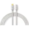 Image de Nedis Lightning ST -> USB-C ST 1.0m aluminium (boîte fenêtre) (1 m, USB 2.0), Câble USB