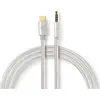 Image de Nedis Adaptateur USB USB 2.0 USB-C mâle 3.5 mm mâle 1.00 m rond Plaqué or Tressé/nylon Alumin (1 m), Câble audio