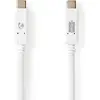 Image de Nedis Câble USB - USB 3.2 Gen 2 - type C mâle - 10 Gbps - 100 W - nickelé - 1 m - rond - PVC (1 m, USB 3.2 Gen 2, 100 W), Câble USB