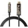 Image de Nedis Câble optique USB (actif) USB-CT mâle HDMIT mâle 18 Gbps 30.0 m rond PVC Noir Karto (30 m), Câble vidéo