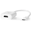 Image de Nedis Ccgb64651wt02 Câble Adaptateur Usb-c Vers Hdmi Usb 3.2 Gen 1 4k Nickelé 0.2 M 30hz
