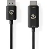 Image de Nedis Adaptateur DisplayPort DisplayPort mâle HDMI  mâle 8K@30Hz Nickelé Droit 1. (1.80 m), Câble vidéo, Noir