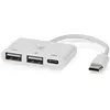 Image de Nedis Hub USB 1x USB-C  1x USB-C  / 2x USB 2.0 A Female 3-Port port(s) Alimentation via (USB-C, 3 ports), Station d'accueil + hub USB, Blanc