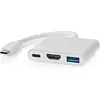 Image de Nedis Adaptateur USB multi-ports USB 3.2 Gen 1 USB-C  mâle Sortie HDMI  / USB-A femelle / USB-C (USB-C, 3 ports), Station d’accueil + hub USB, Blanc