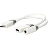 Image de Nedis Adaptateur USB-C  USB 2.0 USB-C  mâle USB-C  femelle / 3,5 mm femelle 0,10 m Rond Ve (USB-C, Prise de 3,5 mm), Adaptateur pour appareils mobiles, Blanc