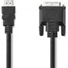 Image de Nedis Câble HDMI  HDMI  mâle DVI-D 24+1 broches mâle 1080p Nickelé 2.00 m Droit (2 m), Câble vidéo, Noir