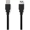 Image de Nedis Câble USB USB 3.2 Gen 1 USB-A mâle USB-A femelle 5 Gbps Nickelé 3.00 m Rond (3 m, USB 3.2 Gen 1), Câble USB