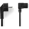 Image de Nedis Câble d'alimentation Fiche à contact de protection IEC-320-C13 Coudé Coudé Nickelé 5.0 (5 m), Câble d'alimentation, Noir