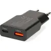 Image de Nedis Netzladegerät 20 W GaN PD3.0 Schnellladefunktion 1.5 / 2.0 / 2.22 A / 3.0 A Anzahl (20 W, 2 ports), Chargeur USB, Noir