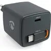 Image de Nedis Charger w/ Retractable Cable 30 W PD3.0 30W USB-C 0.75 M (30 W, 1 portion), Chargeur USB, Noir, Blanc