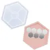 Image de Jesmonite, Moules + empreintes de moulage, Moule à soucoupe Hexagon, 11.5 cm x 10 cm (11.50 x 10 x 1.50 cm)