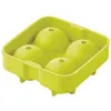 Image de Moule à glaçons Point Virgule en silicone pour 4 boules vert Ø 4.5cm