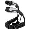 Image de Sinox, Voiture électrique : câble de recharge, Câble de recharge pour véhicules électriques (VE) en spirale, mode 3, 16 A, 3 conducteurs, 5 m. (Type 2, 16 A, 5 m)