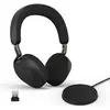 Image de Jabra Evolve3 75 UC + station de recharge (Sans fil, USB-A, Unify), Casque micro de bureau, Noir