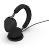 Image de Jabra Evolve3 75 MS + station de recharge (Sans fil, USB-C, Les équipes Microsoft), Casque micro de bureau, Noir