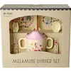 Image de Rice, Vaisselle + couverts pour enfants, - Melamine Baby Dinner Set - Fun Fair Print - Pink