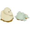 Image de Hevea Squeeze''N''Splash Jouet de bain - Canard en caoutchouc & Ensemble de grenouille - Sable & Sauge | Jouets de bain et jouets de bain en caoutchouc naturel