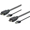 Image de Vivolink Câble USB USB-A - HDMI 3 m noir (PROHDMIUSB3) (3 m), Câble vidéo, Noir