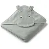Image de Liewood, Serviette de bain bébé, Albert Serviette de bain à capuche Hippo Dove (70 x 70 cm)