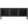 Image de House Nordic, Meuble TV, Banc TV Brisbane Acier, Verre (130 x 40 x 55 cm)