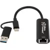 Image de MicroConnect USB-C / A vers RJ45 2,5G (USB-C), Adaptateur réseau, Noir