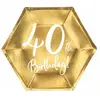Image de Partydeco, Vaisselle de pique-nique, Assiettes 40 ans en Or (6x)