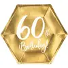 Image de Partydeco, Vaisselle de pique-nique, Assiette 60 ans en or (6x)